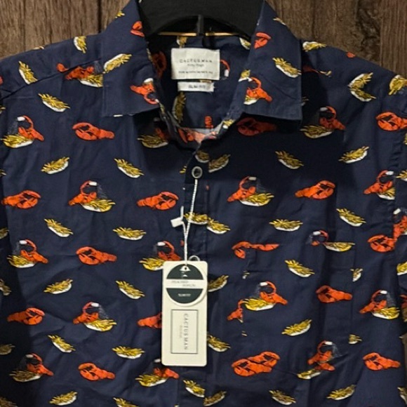 NWT Cactus Man Ricky Singh slim fit poplin short-sleeved button down size medium - Picture 5 of 8